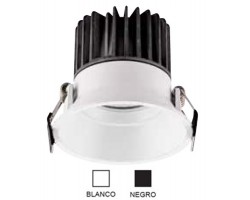 Foco Downlight LED COB Fijo Redondo Ø82mm 8w Konic Tech, Blanco ó Negro